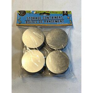 4 count pack small metail round storage containers great for crafts